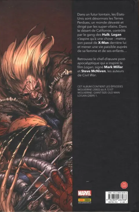Verso de l'album Wolverine - Old Man Logan Old Man Logan