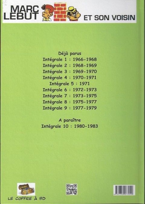 Verso de l'album Marc Lebut et son voisin Intégrale Intégrale 8 : 1975-1977