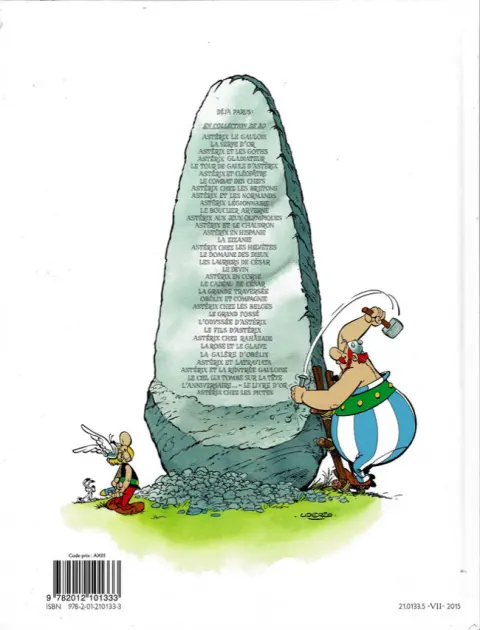Verso de l'album Astérix Tome 1 Astérix le Gaulois