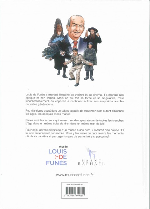 Verso de l'album Louis de Funès Drôles de vies !