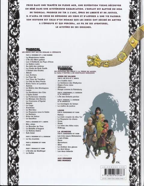 Verso de l'album Thorgal Tome 31 Le Bouclier de Thor