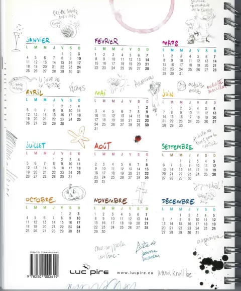 Verso de l'album L'Agenda Kroll - 2010