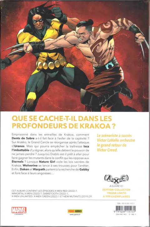 Verso de l'album Destiny of X Volume 11