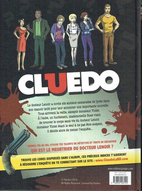 Verso de l'album Cluedo Tome 1 Un crime presque parfait !