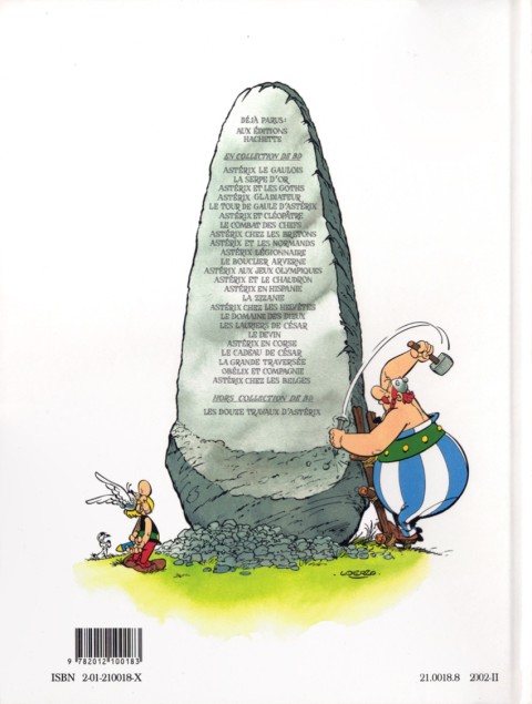 Verso de l'album Astérix Tome 18 Les lauriers de César