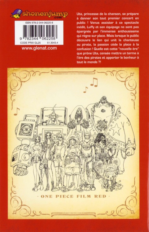 Verso de l'album One Piece Film : Red 1