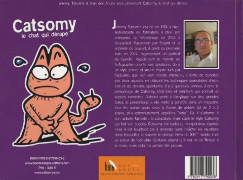 Verso de l'album Le Chat rose Catsomy Le chat qui dérape
