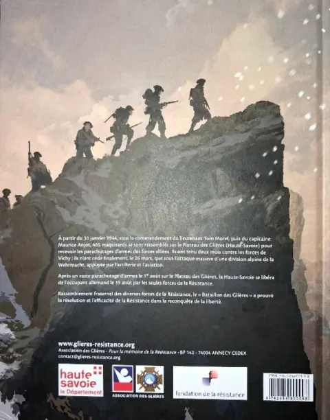 Verso de l'album Glières 31 janvier - 26 mars 1944 Vivre Libre ou Mourir