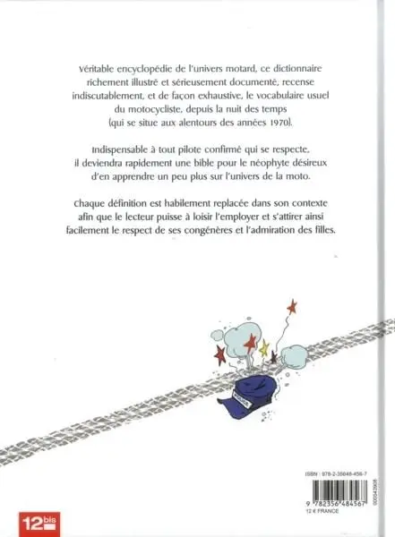 Verso de l'album Dictionnaire indiscutable de la moto