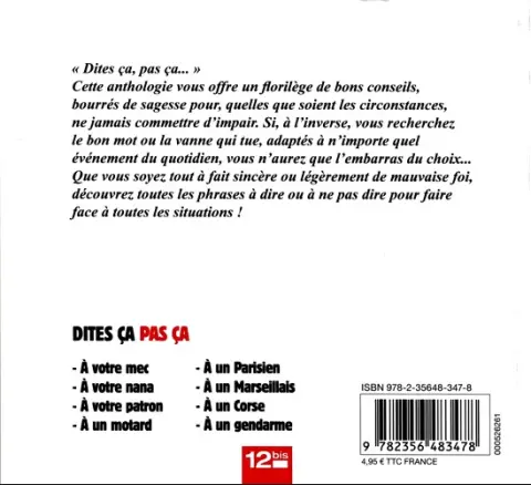 Verso de l'album Dites ça, pas ça ! À un Breton pour éviter tout malentendu !