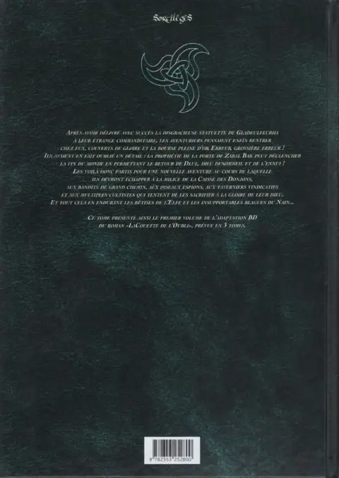 Verso de l'album Le Donjon de Naheulbeuk Tome 7 Troisième saison, partie 1