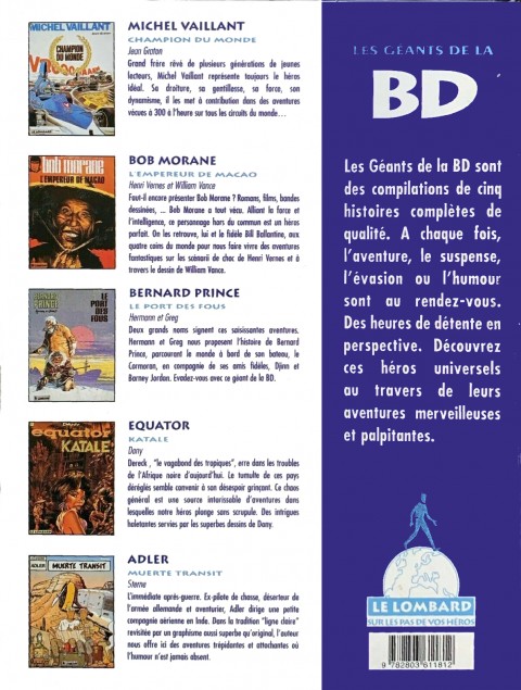 Verso de l'album Les Géants de la BD Tome 2