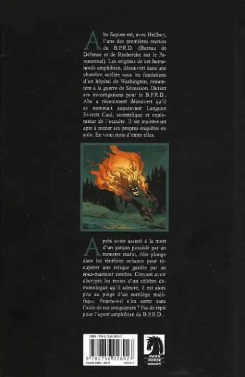 Verso de l'album Abe Sapien Tome 2 La Ballade du diable