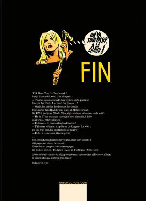 Verso de l'album Intégrale rock