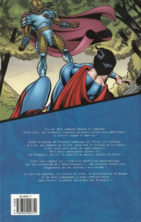 Verso de l'album JLA versus Predator