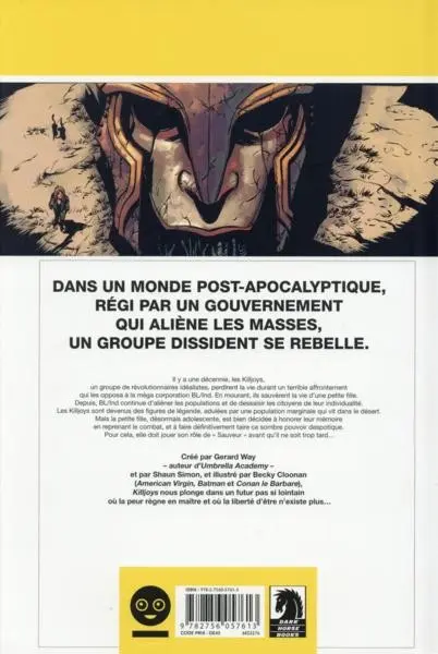Verso de l'album Killjoys La Vraie Vie des Fabuleux Killjoys