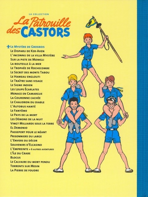 Verso de l'album La Patrouille des Castors La collection - Hachette Tome 1 Le mystère de Grosbois