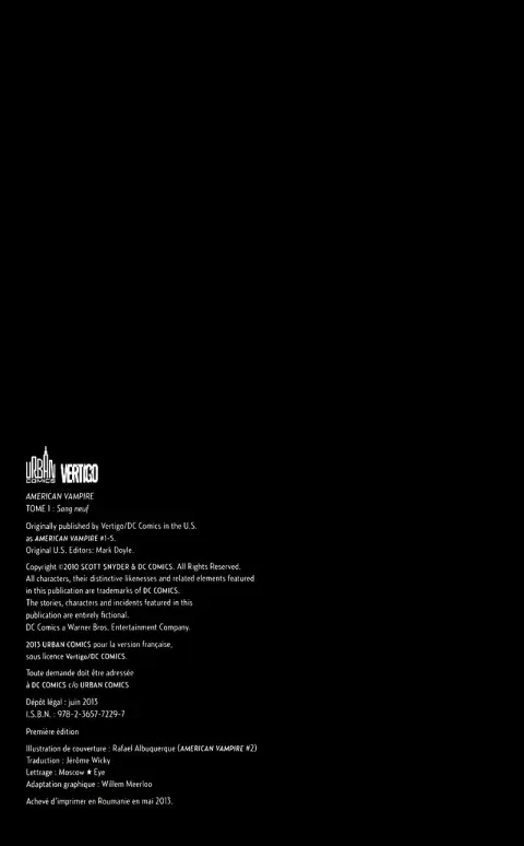 Autre de l'album American Vampire Tome 1 Sang Neuf