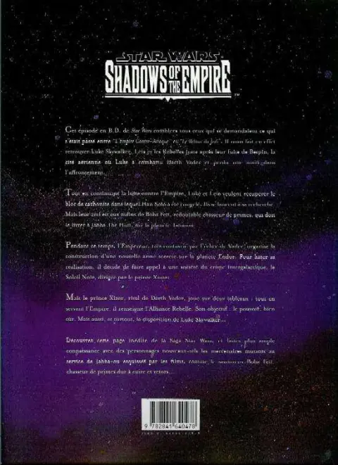 Verso de l'album Star Wars - Les ombres de l'Empire Tome 1 Les Ombres de l'Empire (1/2)