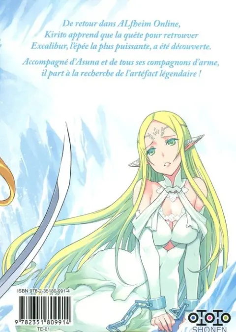 Verso de l'album Sword Art Online - Calibur Calibur