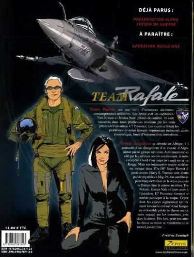 Verso de l'album Team Rafale N° 2 Trésor de guerre