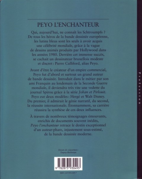 Verso de l'album Peyo l'enchanteur Peyo, l'enchanteur