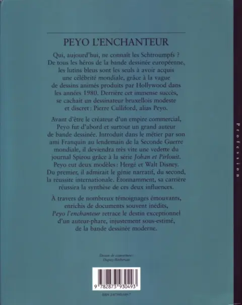 Verso de l'album Peyo l'enchanteur Peyo, l'enchanteur