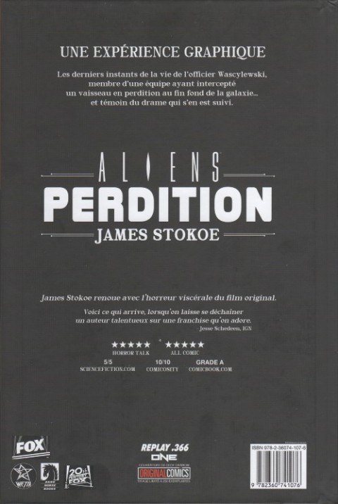 Verso de l'album Aliens : Perdition