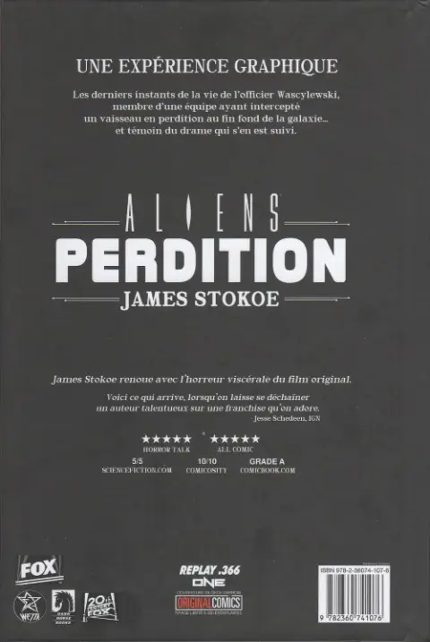 Verso de l'album Aliens : Perdition