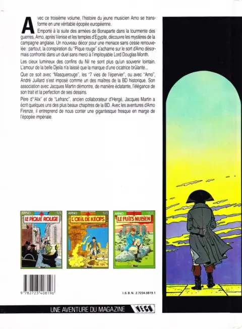 Verso de l'album Arno Tome 3 Le puits nubien