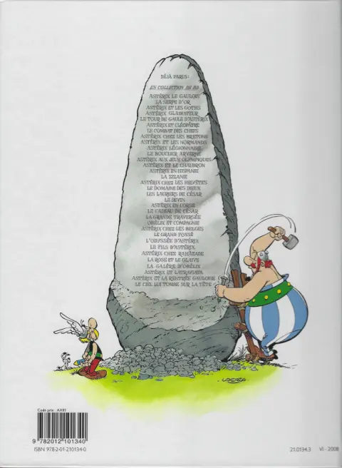 Verso de l'album Astérix Tome 2 La serpe d'or