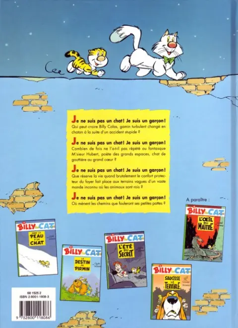 Verso de l'album Billy the Cat Tome 2 Le destin de Pirmin