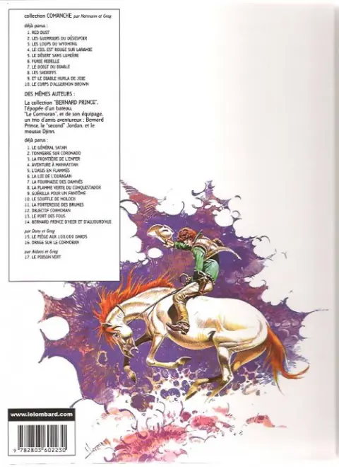 Verso de l'album Comanche Tome 9 Et le diable hurla de joie...