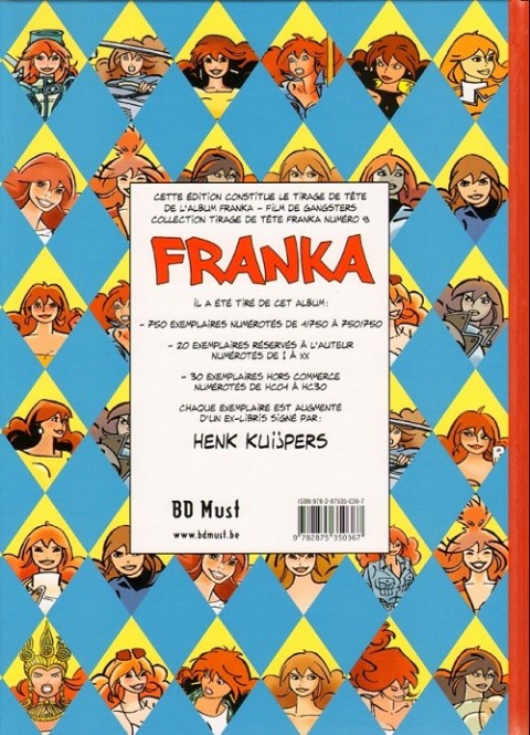 Verso de l'album Franka BD Must Tome 10 Film de gangsters