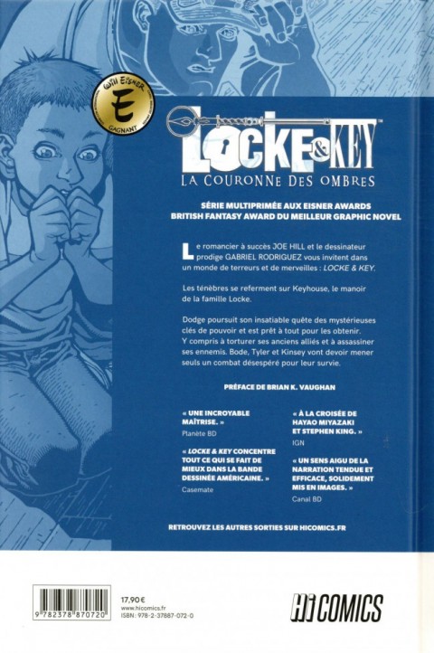 Verso de l'album Locke & Key Tome 3 La Couronne des ombres