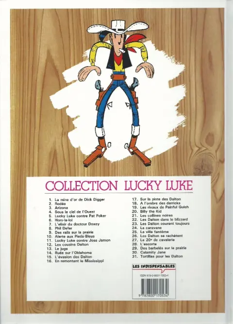 Verso de l'album Lucky Luke Tome 9 Des rails sur la prairie