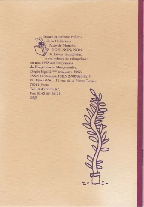 Verso de l'album Non, non, non