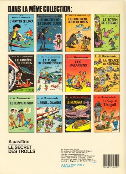 Verso de l'album Le Scrameustache Tome 7 Les galaxiens
