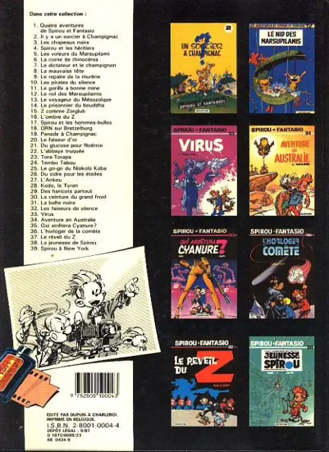 Verso de l'album Spirou et Fantasio Tome 2 Il y a un sorcier à Champignac