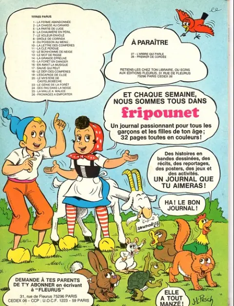 Verso de l'album Sylvain et Sylvette Tome 1 La ferme abandonnée
