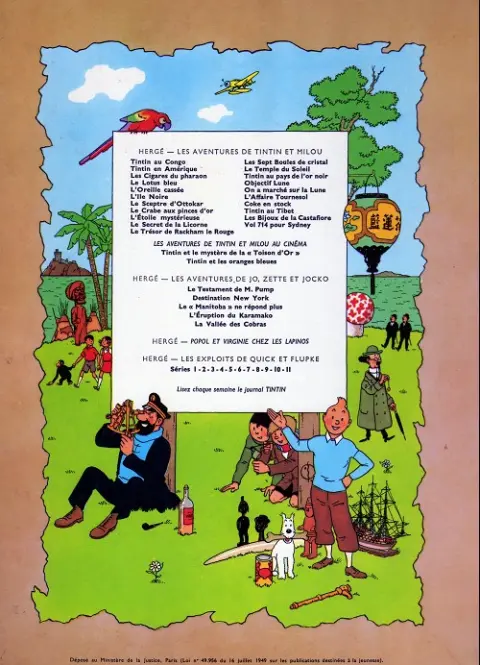Verso de l'album Tintin Tome 10 L'étoile mystérieuse