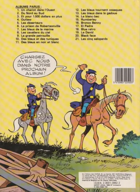 Verso de l'album Les Tuniques Bleues Tome 5 Les déserteurs