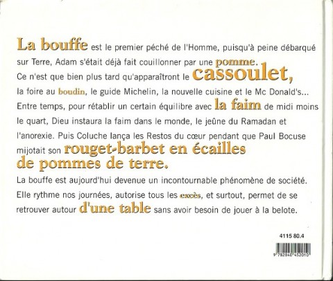 Verso de l'album de A à Z La Bouffe illustrée de A à Z