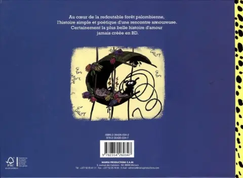 Verso de l'album Marsupilami Houba ! une histoire d'amour