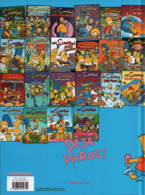 Verso de l'album Les Simpson Tome 23 À GO-GO