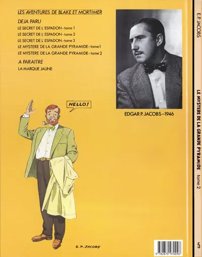 Verso de l'album Blake et Mortimer Tome 5 Le Mystère de la Grande Pyramide - Tome 2