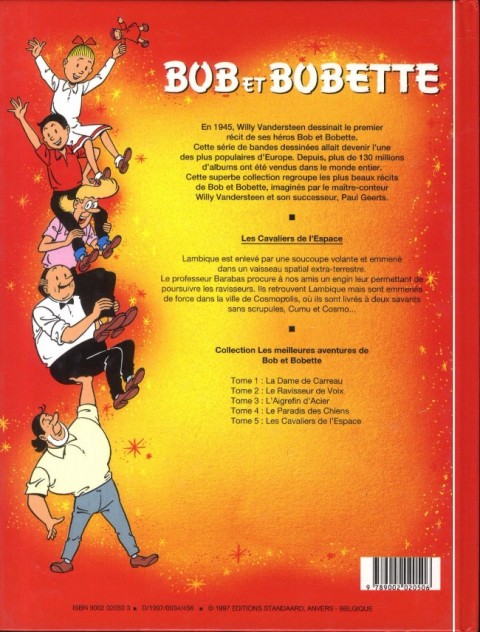 Verso de l'album Les meilleures aventures de Bob et Bobette Tome 5 Les cavaliers de l'espace