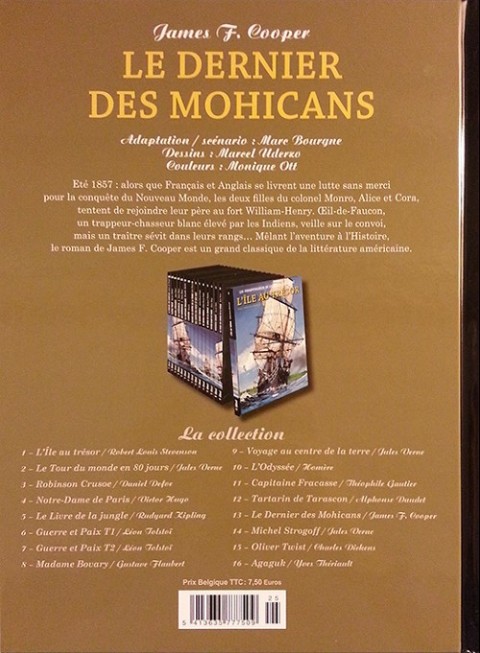 Verso de l'album Les Indispensables de la Littérature en BD Tome 13 Le Dernier des Mohicans