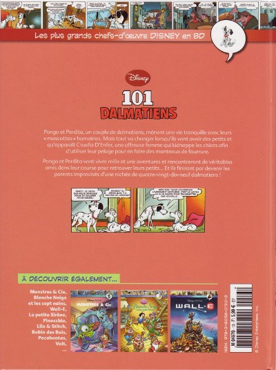Verso de l'album Les plus grands chefs-d'œuvre Disney en BD Tome 13 101 dalmatiens (Les)