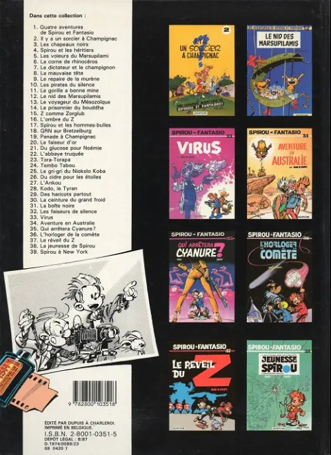 Verso de l'album Spirou et Fantasio Tome 24 Tembo tabou
